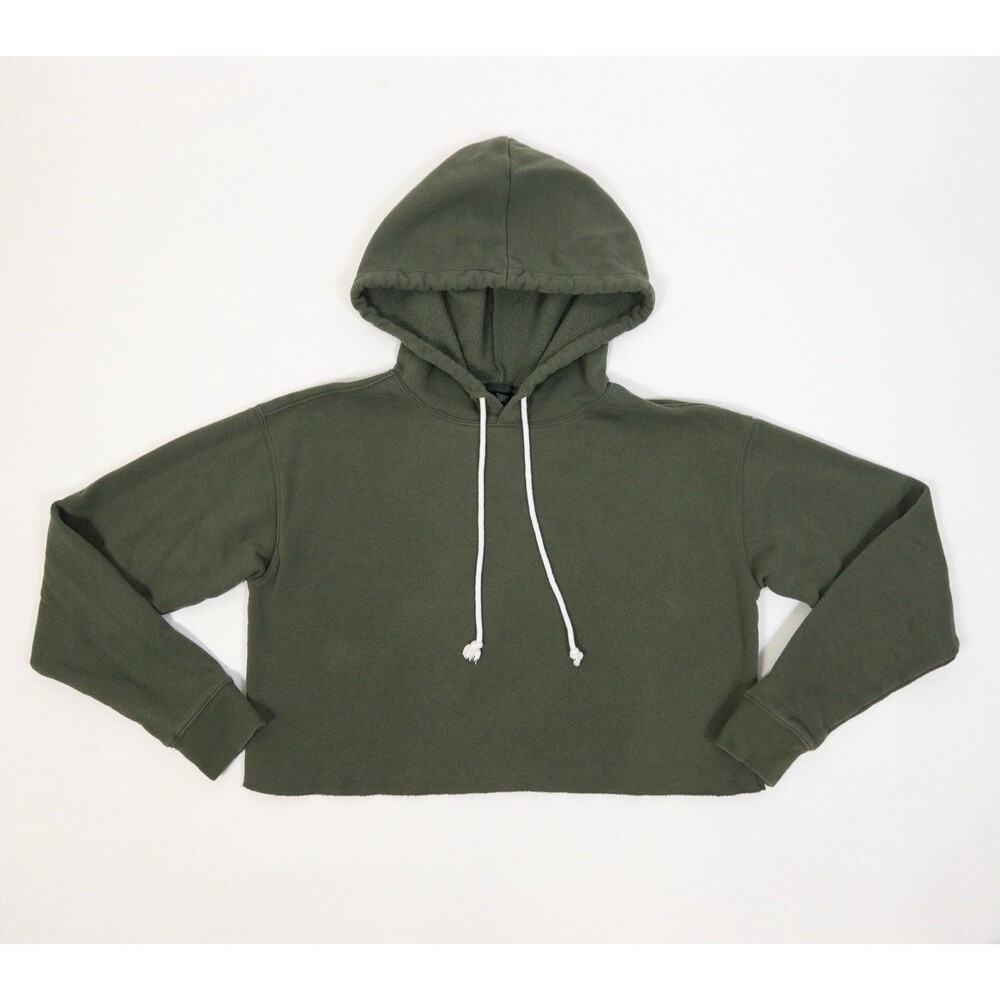 Wild Fable Women’s Size Medium Green Crop Hooded Sweatshirt!